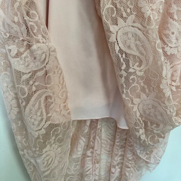Love Reign | Pink High-Low Ruffled Lace Sundress | Size Small - Picture 8 of 10